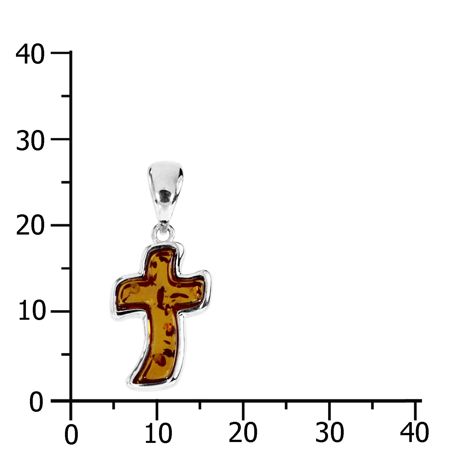 Anhänger "Kreuz", Silber 925/000, Bernstein Anhänger "Kreuz", Silber 925/000, Bernstein