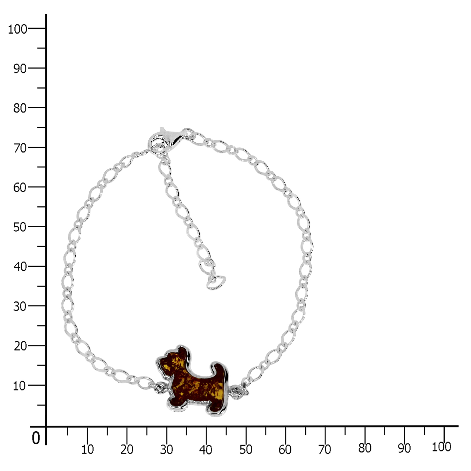 Armband "Hund", Silber 925/000, Bernstein Armband "Hund", Silber 925/000, Bernstein