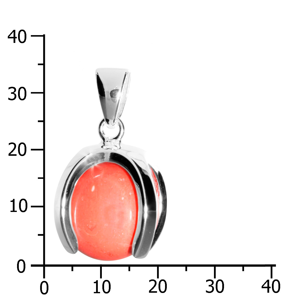 Anhänger Silber 925/000, rekonstruierte Korallle