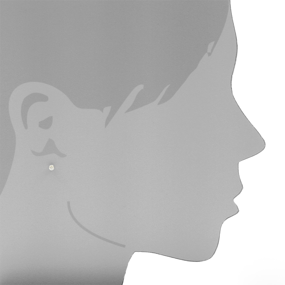 Ohrstecker Silber 925/000, Zirkonia, 3 mm