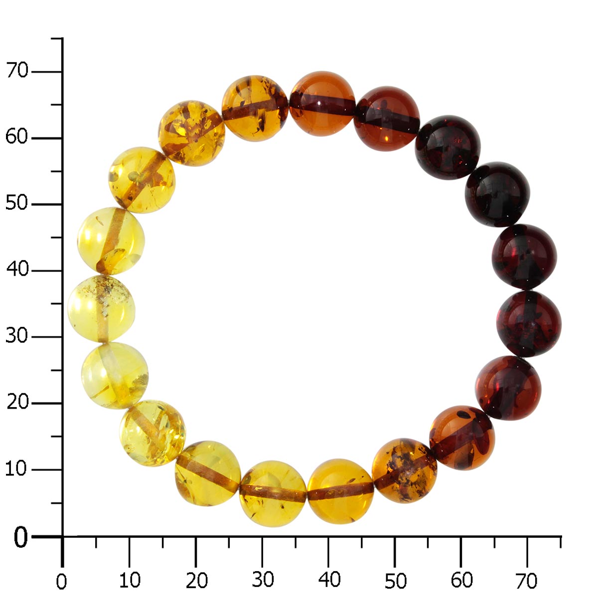 Bernsteinarmband, Kugel 10 mm, 19 cm, Gummizug