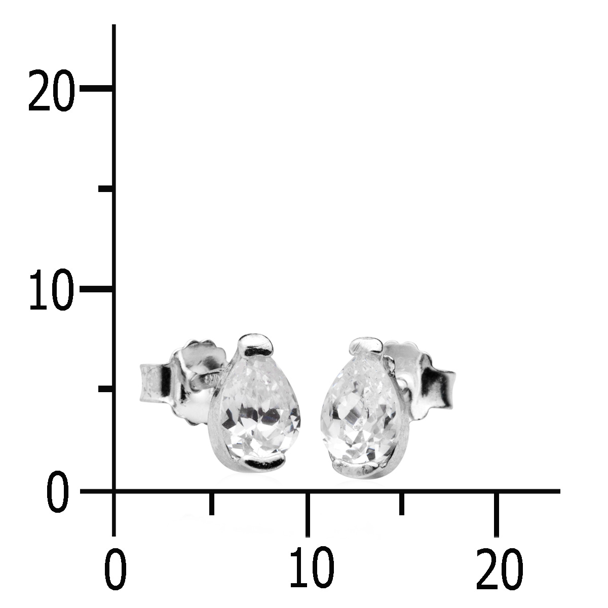 Ohrstecker Silber 925/000, Zirkonia, weiß