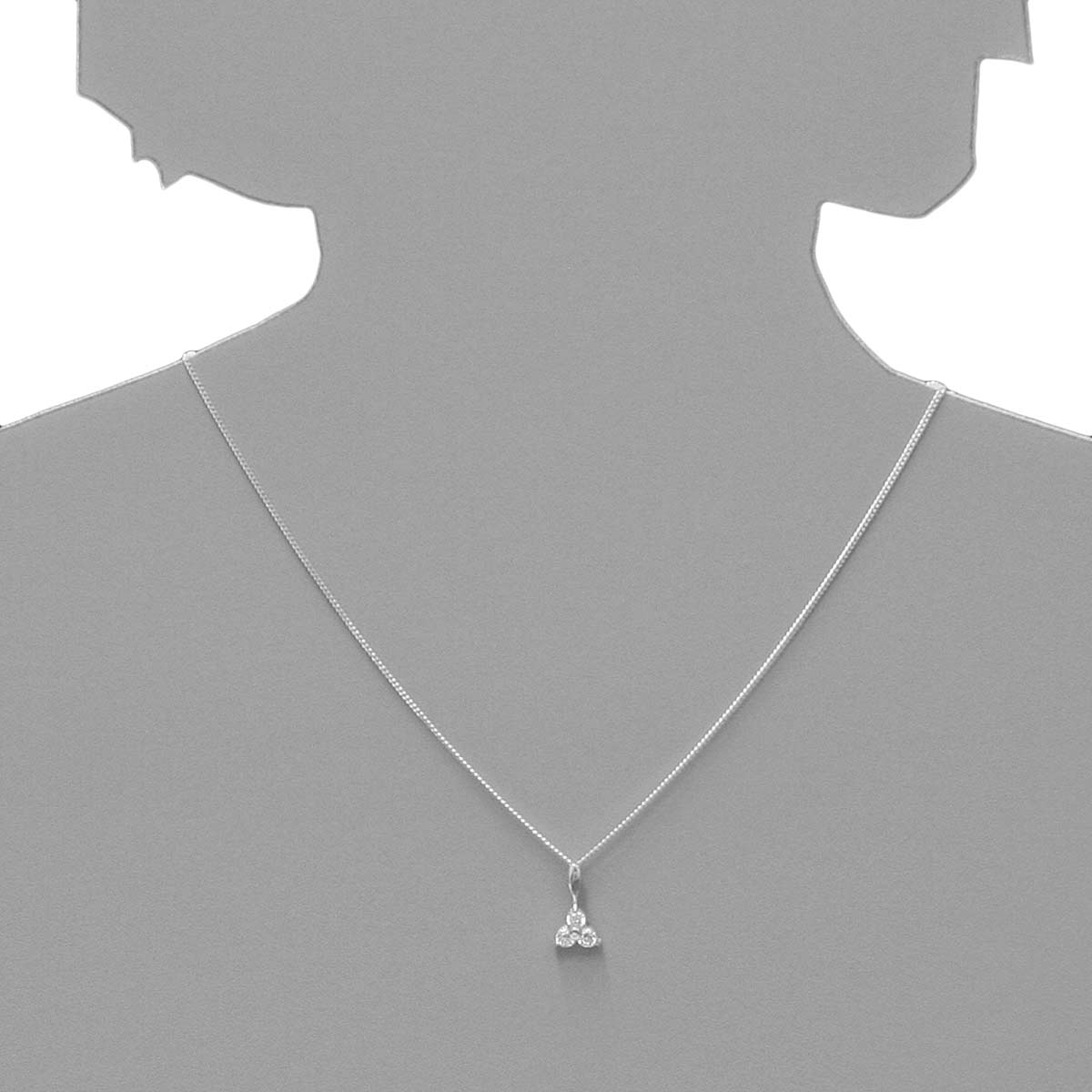 043-201653-A142s Kette mit Anhänger Silber 925/000, Zirkonia, weiß, 42 cm