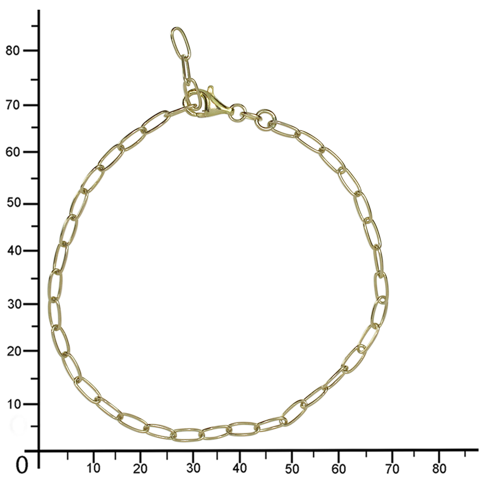 Goldarmband für Charms Gold 333/000, 19 cm