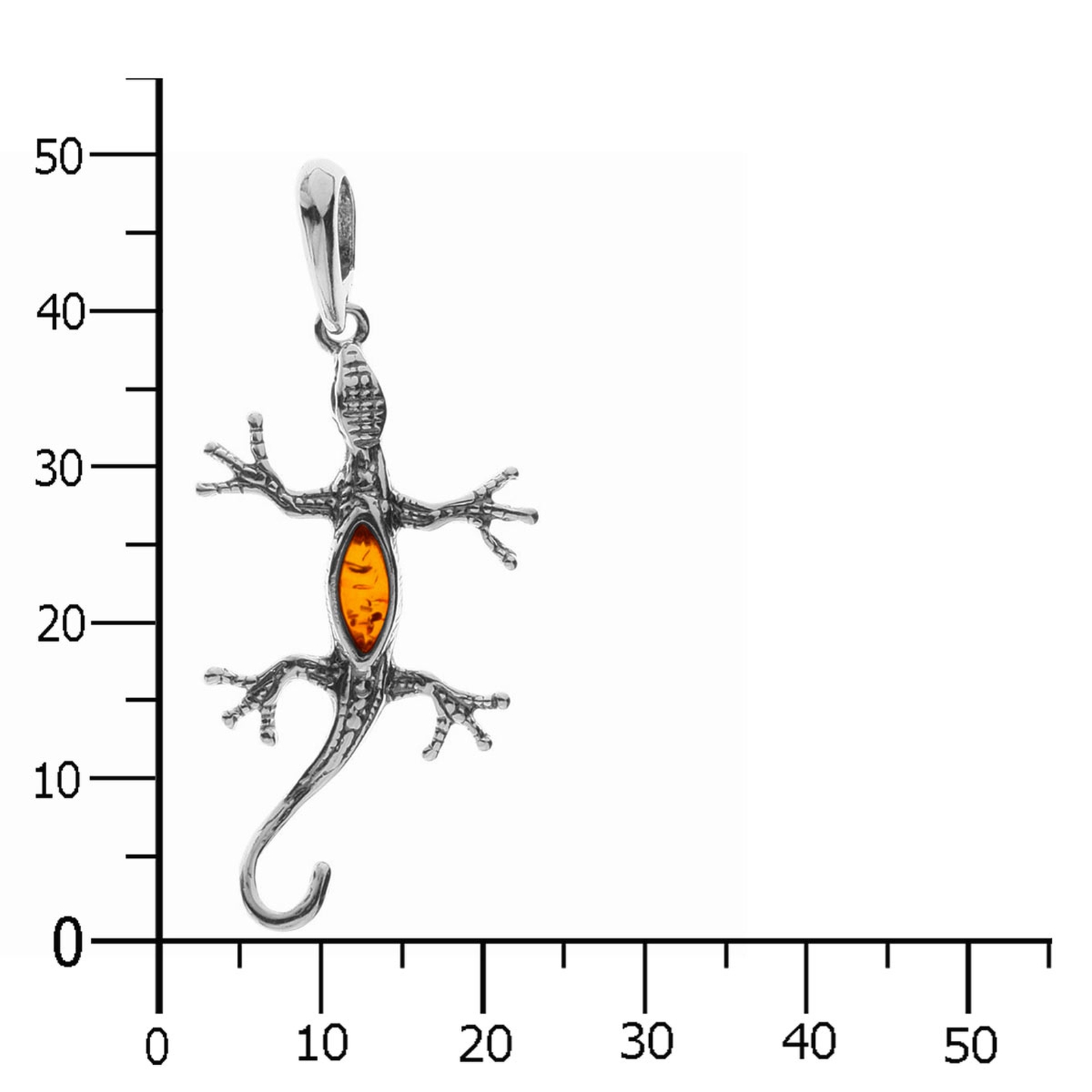Anhänger Silber 925/000, Salamander, Bernstein