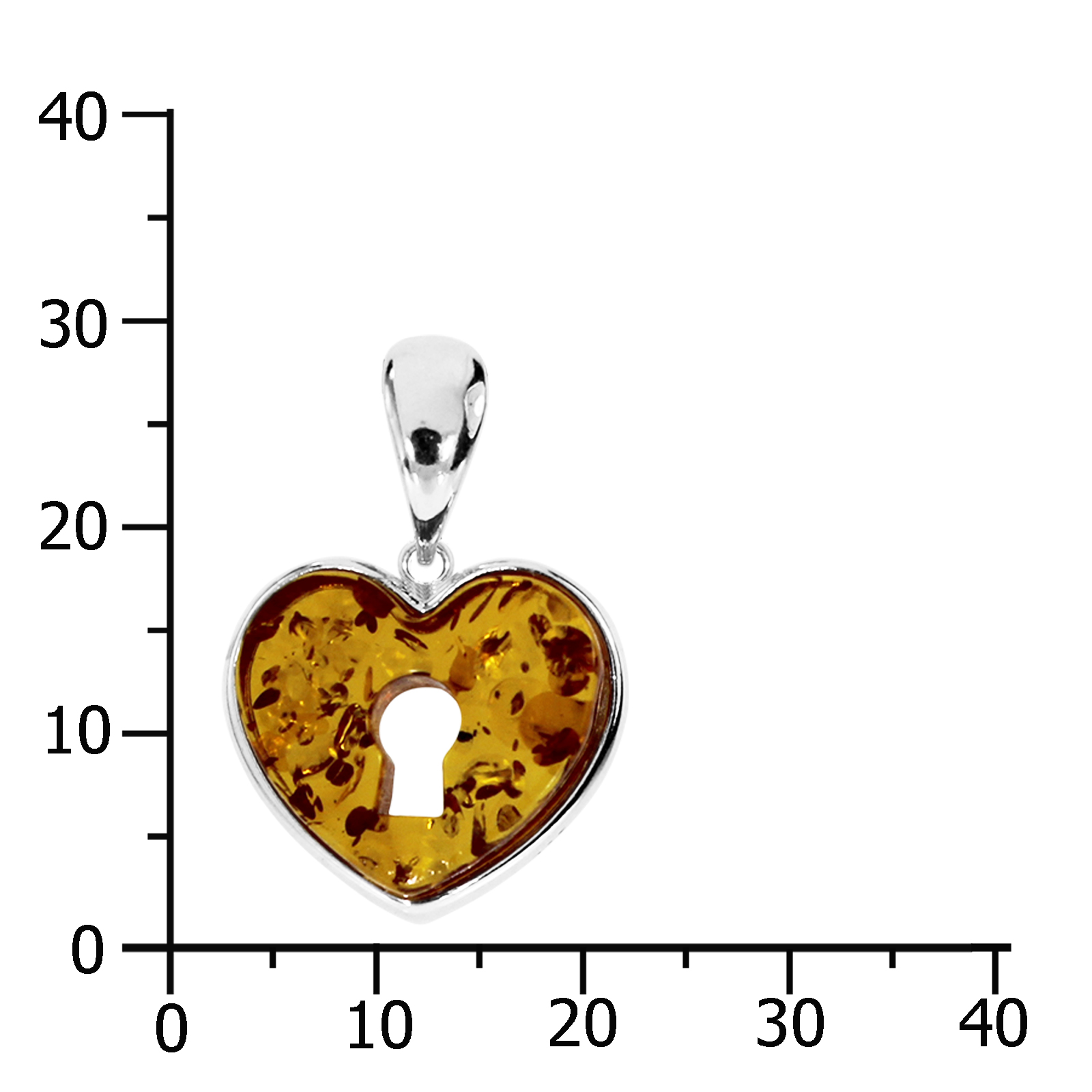 Anhänger "Herz", Silber, 925/000, Bernstein Anhänger "Herz", Silber, 925/000, Bernstein