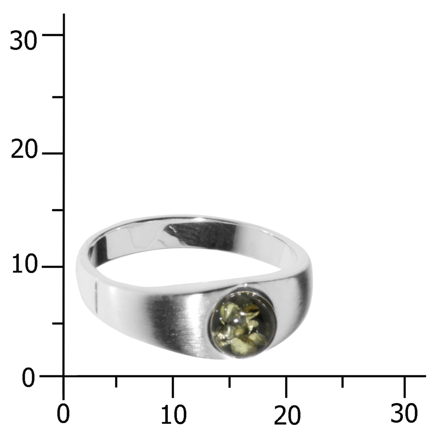 Ring Silber 925/000, Bernstein, grün -Größe wählbar-