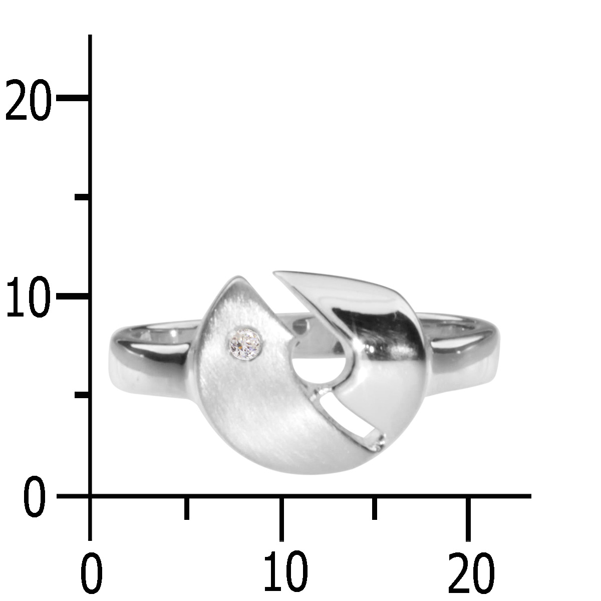 Ring Silber 925/000, Brillant 0,015 ct  -Größe wählbar-