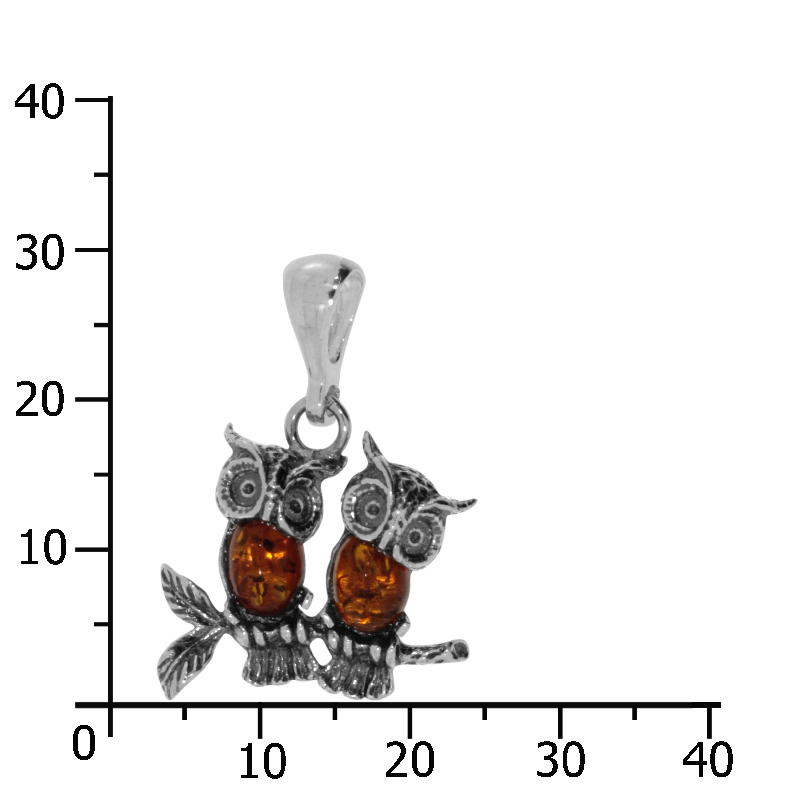 Anhänger "Eule", Silber 925/000, Bernstein Anhänger "Eule", Silber 925/000, Bernstein