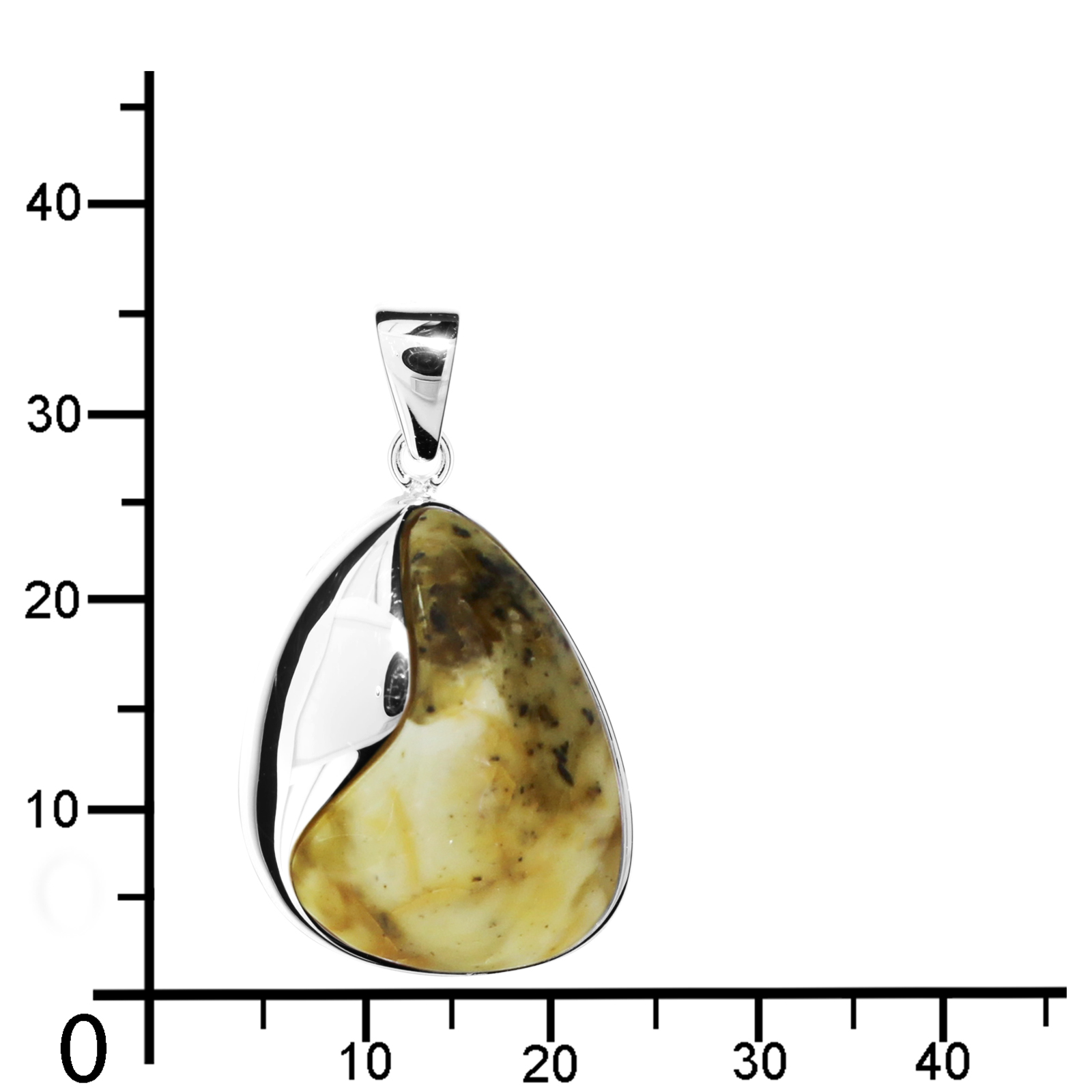 Anhänger Silber 925/000, Bernstein- Unikatstein