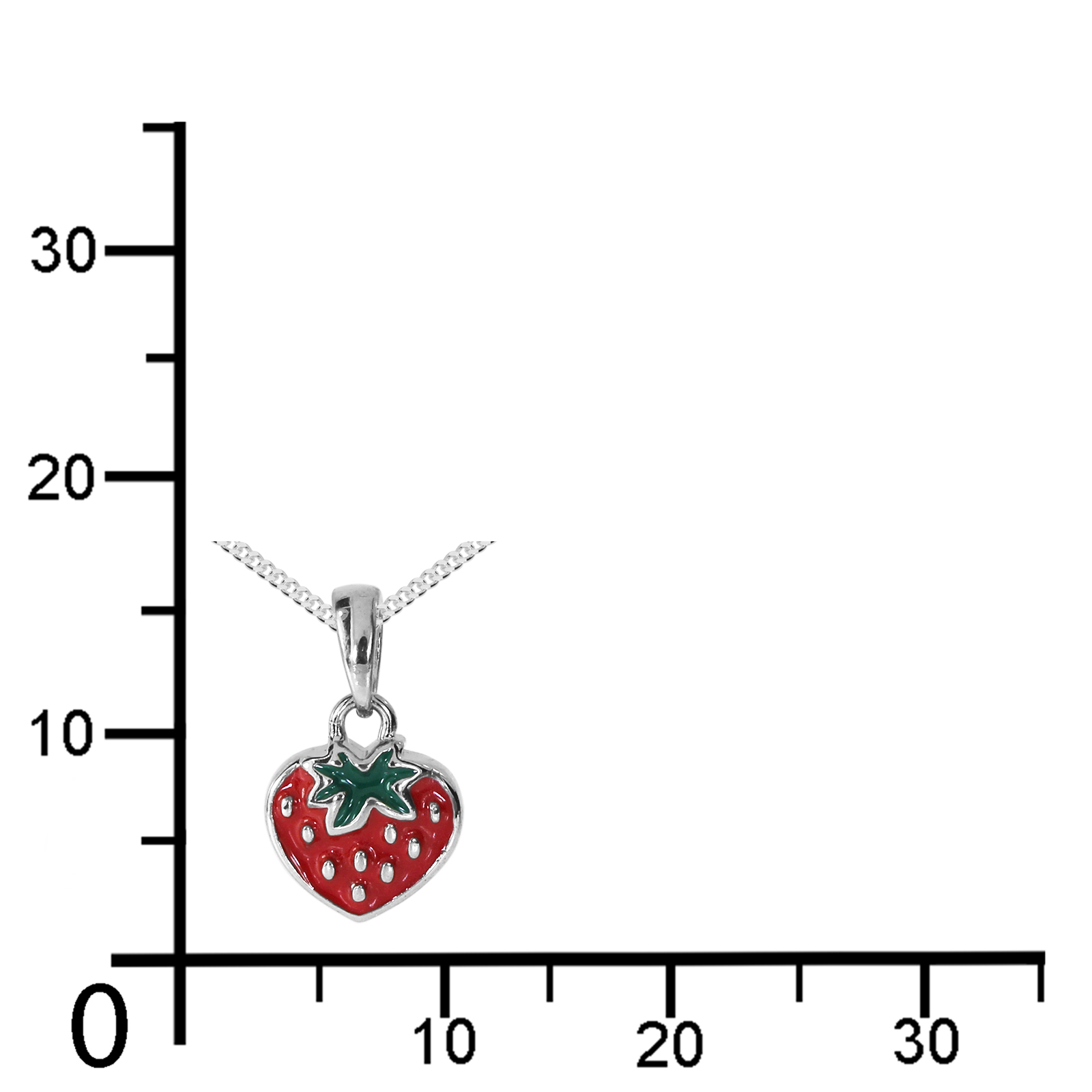 Kette mit Anhänger "Erdbeere", Silber 925/000 -Länge wählbar-   