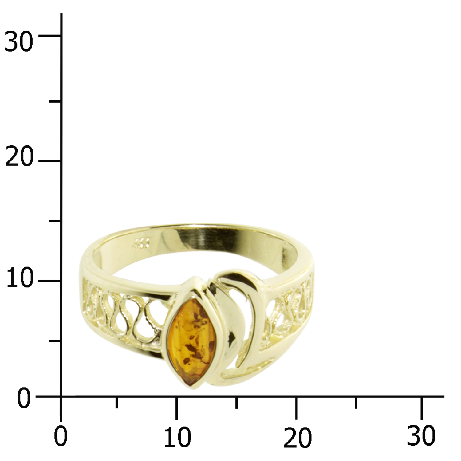 Ring Gold 333/000, Bernstein -Größe wählbar-