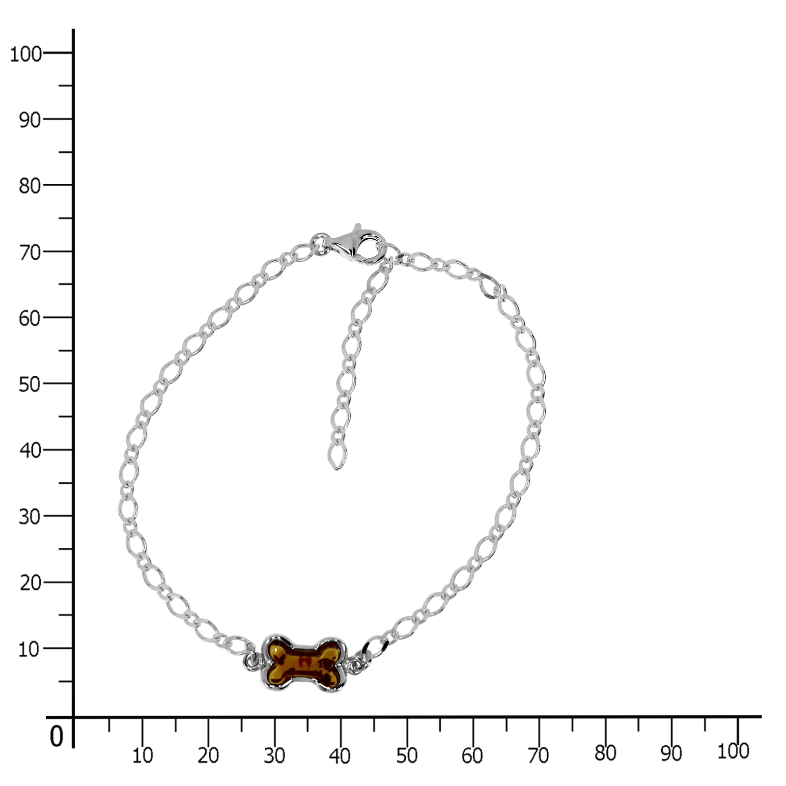 Armband "Knochen", Silber 925/000, Bernstein Armband "Knochen", Silber 925/000, Bernstein