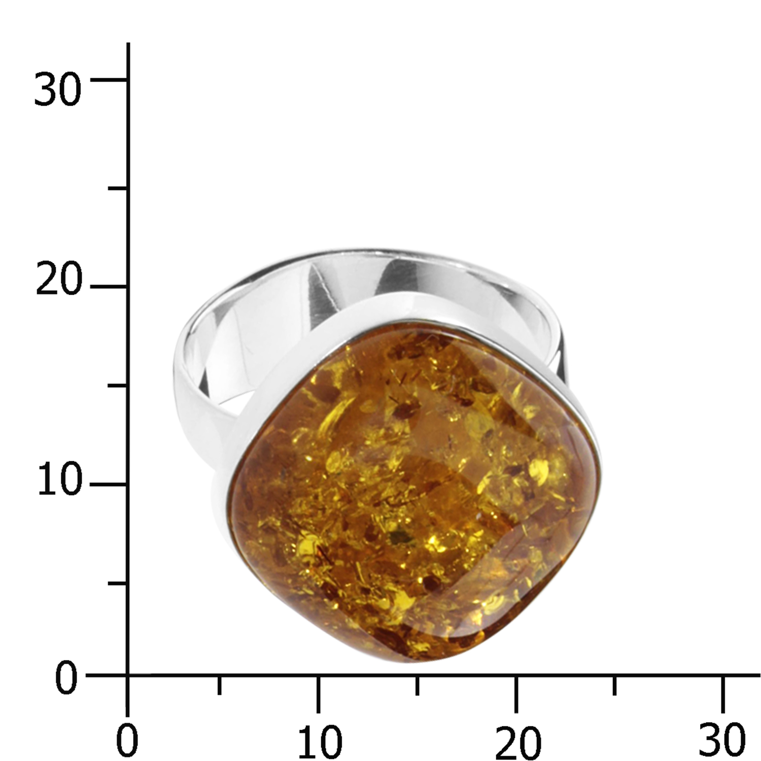 Ring Silber 925/000, Bernstein -Größe wählbar-