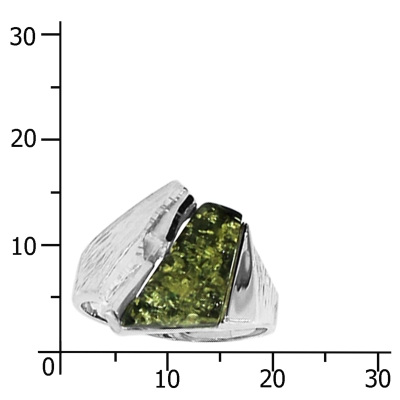 Ring Silber 925/000, Bernstein, grün -Größe wählbar-