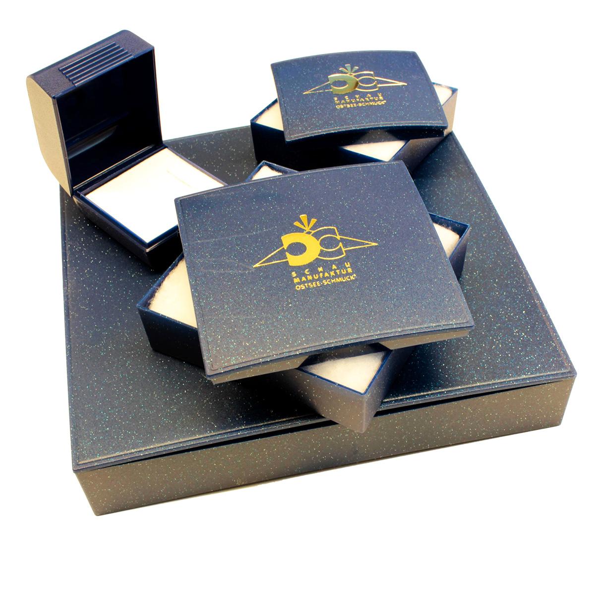 Edelstahlcollier 5-er/42 oder 45 cm, Silber 925/000, Bernstein