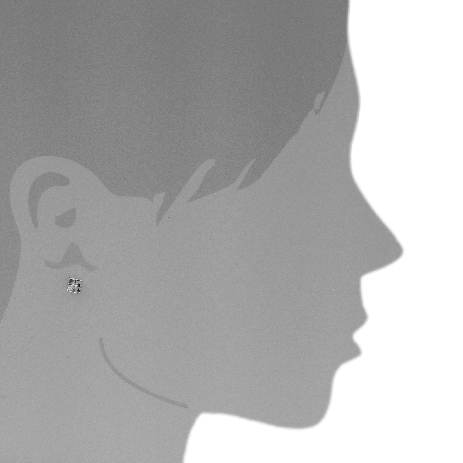 Ohrstecker, Silber 925/000, Zirkonia 
