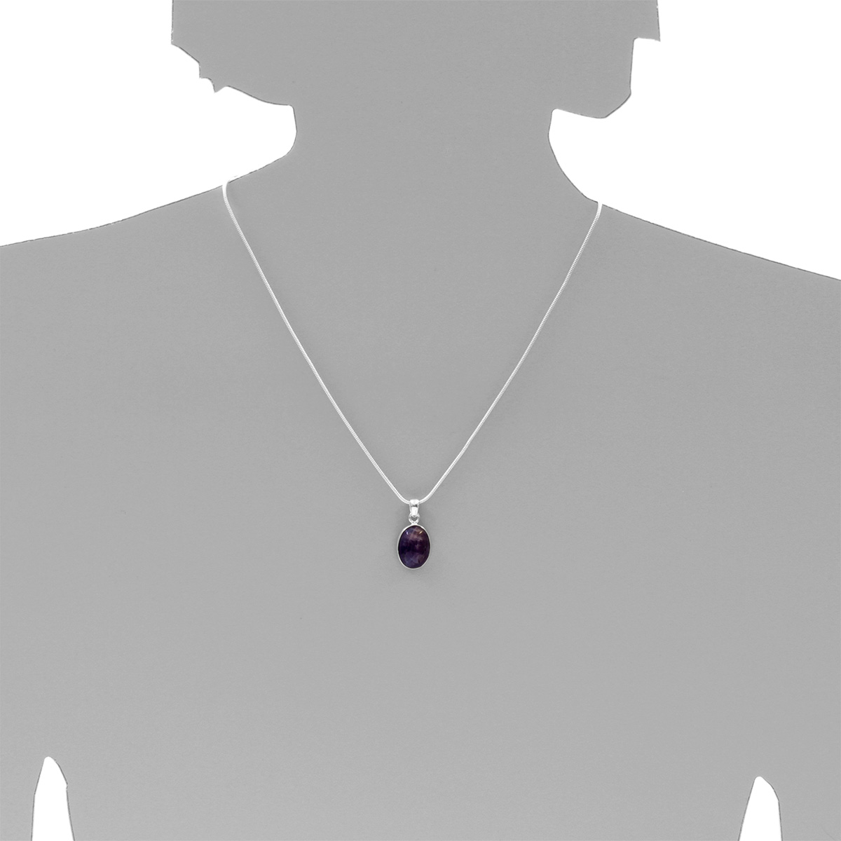 Kette mit Anhänger Silber 925/000, 45 cm, Amethyst