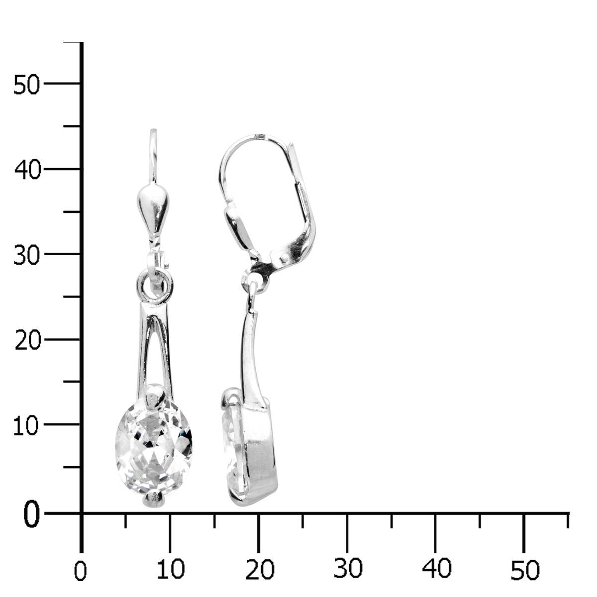 Ohrhänger Silber 925/000, Zirkonia, weiß