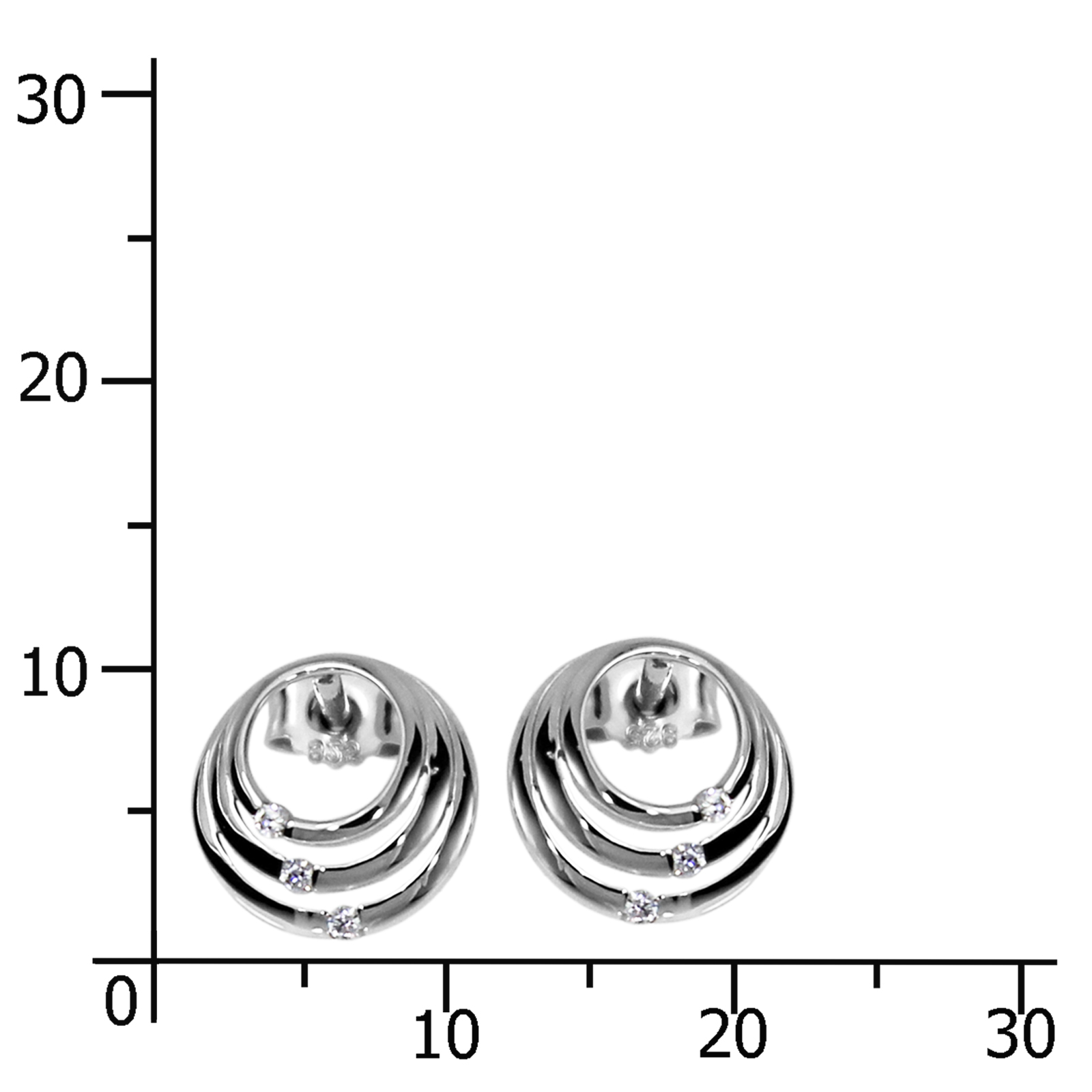 Ohrstecker, Silber 925/000, Zirkonia  