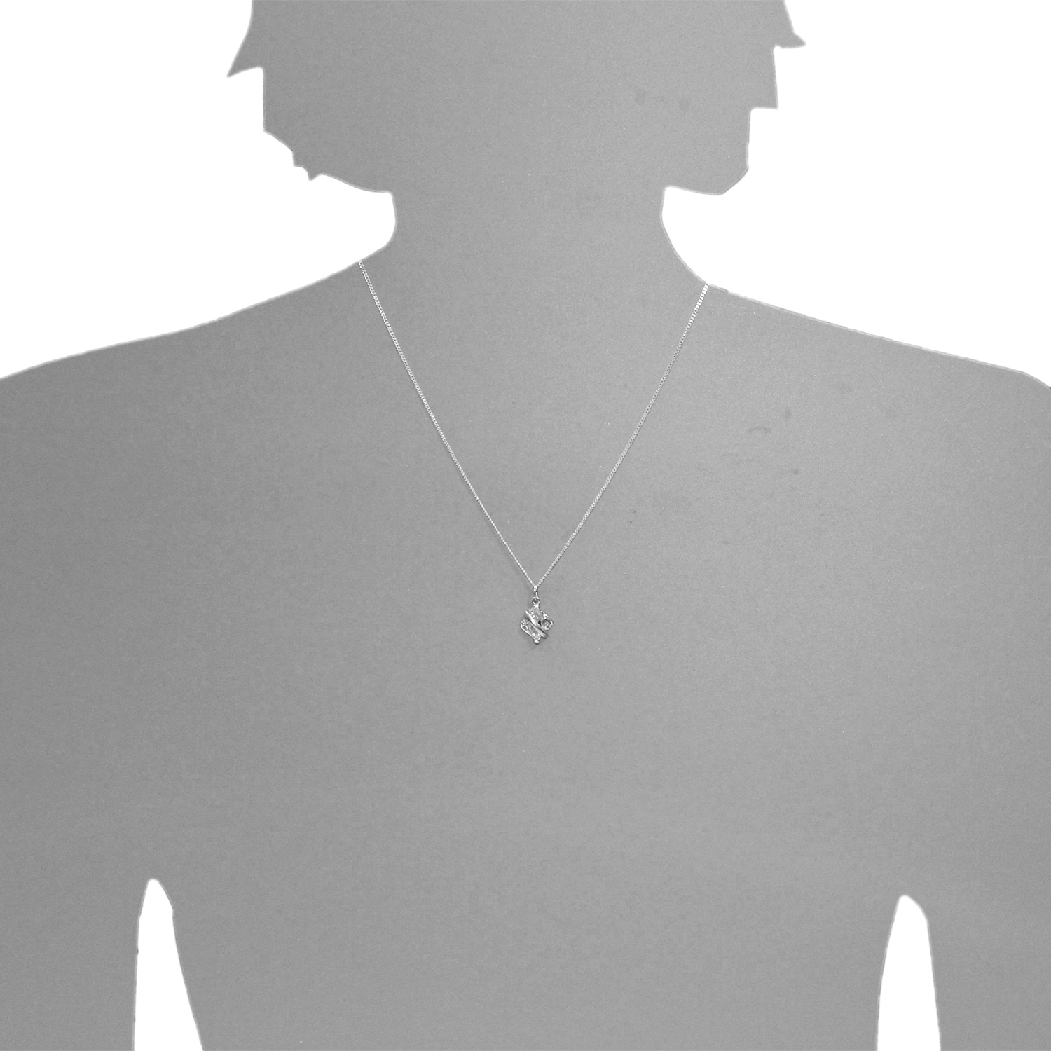 043-201670-A142s Kette mit Anhänger Silber 925/000, Zirkonia, weiß, -Länge wählbar-