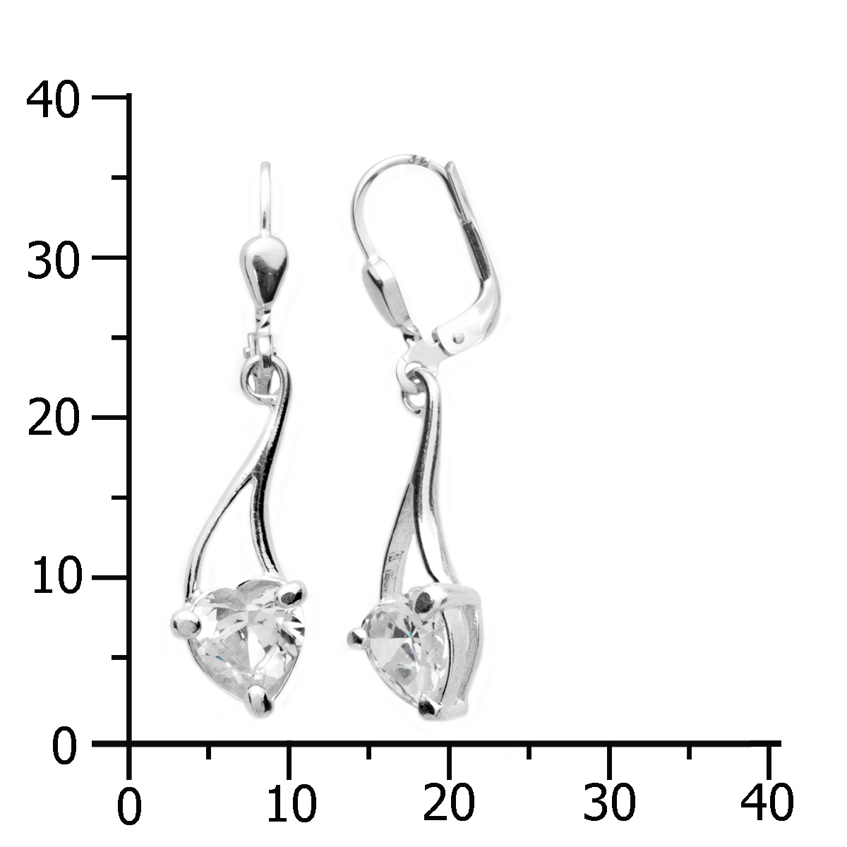 Ohrhänger Silber 925/000, Zirkonia, weiß